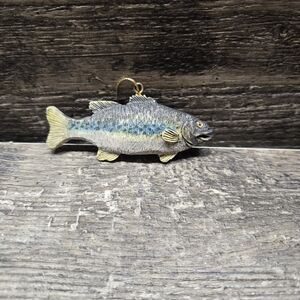 Ceramic Rainbow Trout Fish Christmas Tree Ornament Hunting Fishing Cabin Winter‎
